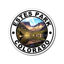 Round Estes Park Colorado Sticker (Natural Camp Hike Fish co Fishing (3 inch)