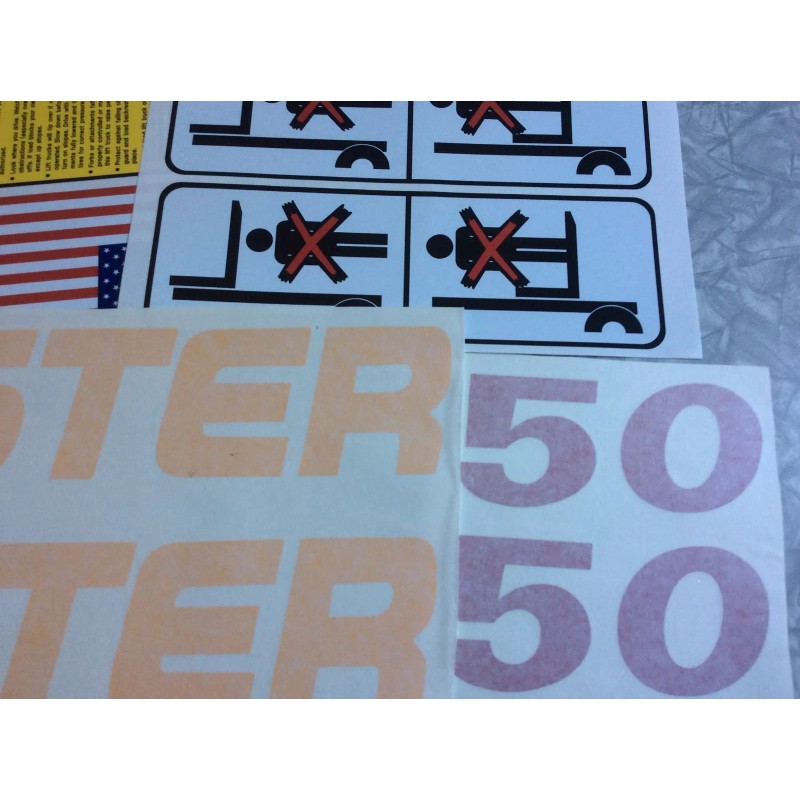 Hyster Forklift decal complete kit with safety decals Hyster S50FT