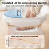 Collapsible Foot Bath Tub with Long Handle Foot Brush, Foldable