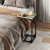 WLIVE C Shaped End Table, Small Couch Side Tables with