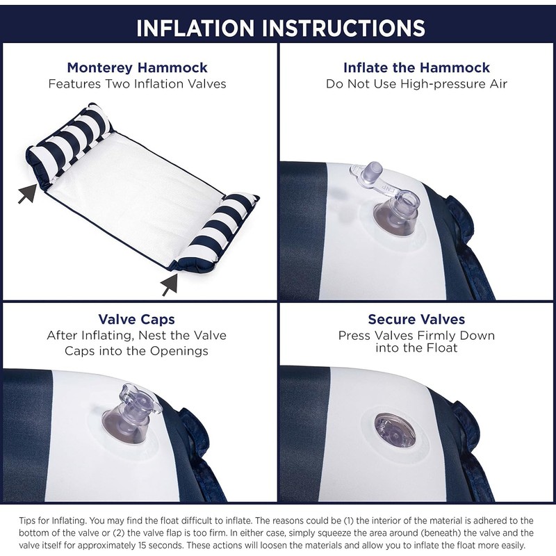 3 Pack Inflatable Pool Floaties for Adults, Water Floaties, 4-in-1