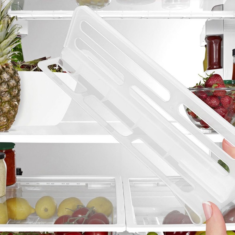 jojofuny 3Pcs Adjustable Refrigerator Divider: Space-Saving Refrigerator Partition Bins for