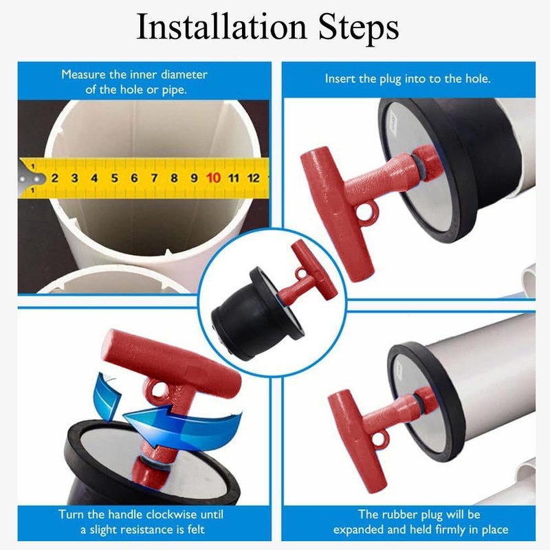 Scupper Plugs, Expansion Rubber Drain Plug with T Handle and