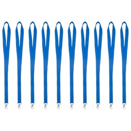 Karteo Lanyard with Carabiner Light Blue [Pack of 10] Lanyard Lanyards Blank for Card Sleeves ID Access Cards