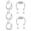 incaton Fake Double Hoop Nose Rings 6pcs Clip On Fake