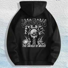 The World Is Yours Graphic Hoodie 100% Cotton US Warehouse 7 ColorsColor: Blue, Size: L