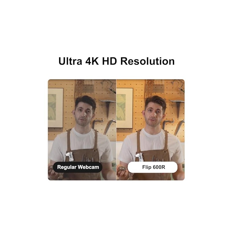 JOYUSING Flip600R - Cámara web 4K para transmisión - Ultra