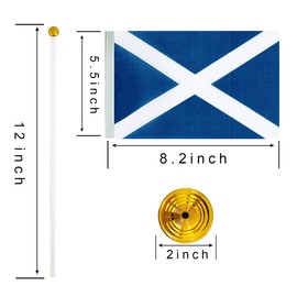 WXTWK 12 Pack Scotland Flag Scot Desk Flag Small Mini Scotland Table Flags With Stand Base,Home Office Festival Events Celebration Decorations
