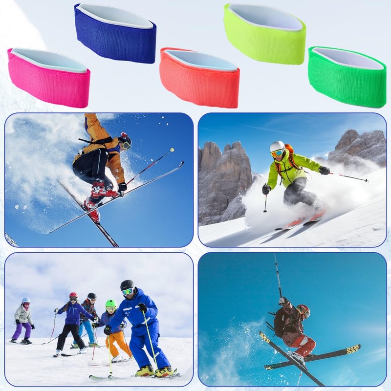 CREATCABIN 10Pcs Ski Strap Fasteners Adjustable Ski Wraps Ties EVA