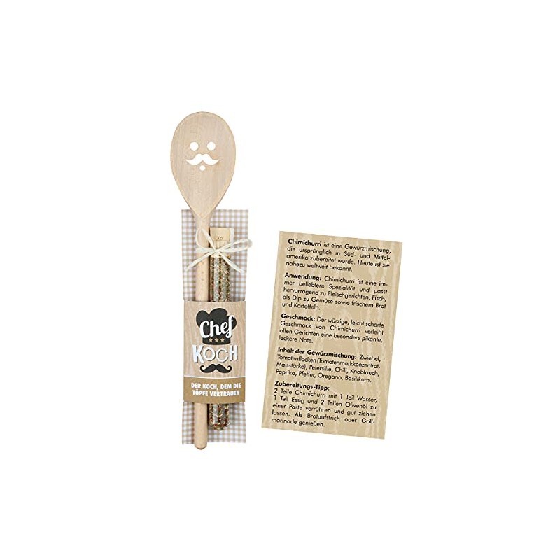 High Quality Wooden Cooking Spoon Height 30 cm with Face