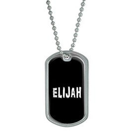 GRAPHICS & MORE Elijah - Name Military Dog Tag Luggage Keychain