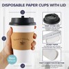 LITOPAK 100 Pack Paper Coffee Cups 16 oz, Disposable Coffee