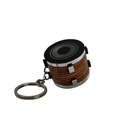 FTWDesign Snare Drum Wood Effect Keyring, light brown