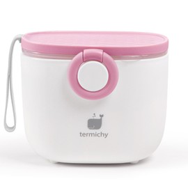 Termichy Milchpulver Portionierer Baby, Milchpulver-Spender, 250g luftdichter tragbarer Milchpulver-Behälter für Reisen, mit Schaber und Löffel (Deep Rosa,1 Stück)