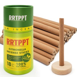 RRTPPT Hollow Citronella Incense Sticks with Natural Ingredients Citronella Lemongrass and Rosemary Oil Help You Better Enjoy Outdoor Life (18 Sticks)