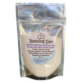 Urban ReLeaf BLESSING SALT! Blessed Dead Sea Salt. Holy Ceremony Wedding Anointing Baptism Meals Housewarming, Healing Minerals, Big 6 oz resealable bag.