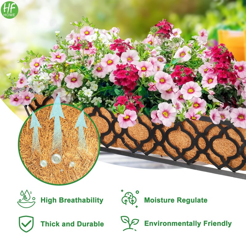 HFHOME 4Pcs 24" Trough Coco Fiber Replacement Liner, Natural 24
