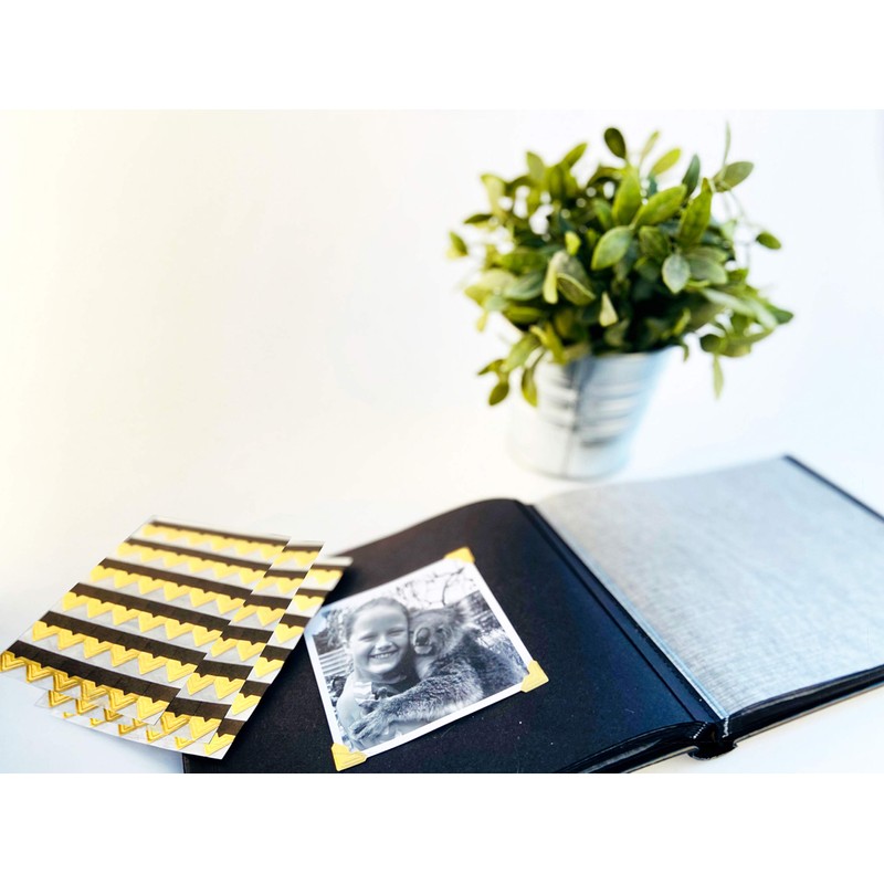 3L Scrapbook Adhesives Self-Adhesive Creative Paper Photo Corners, Gold, 108-Pack