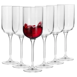 Krosno Red Wine Glasses | Set of 6 | 11.8 oz | Glamour Collection | Perfect for Home, Restaurants and Parties | Dishwasher Safe | Lead-Free Crystal Glass