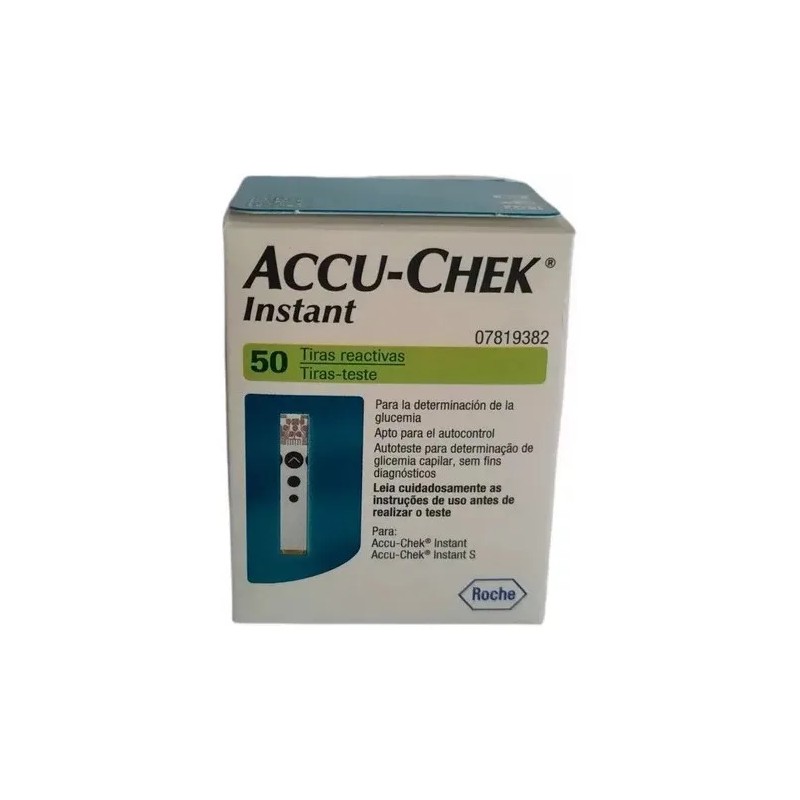 Tiras Reactivas Accu-Chek Instant 50 Unidades con 100 Lancetas Color