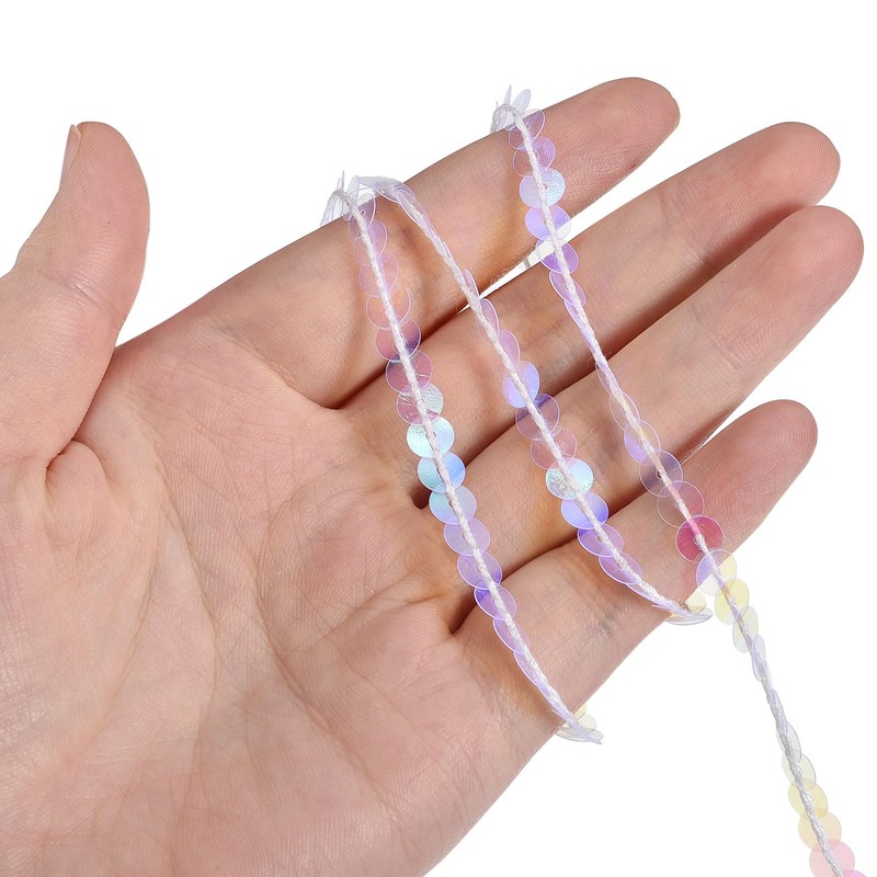 uxcell 100 Yards 6mm Flat Sequin Strip Spangle Paillette String