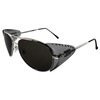 Global Vision Eyewear Aviator Z87 Motorcycle Sunglasses Silver Frames Smoke