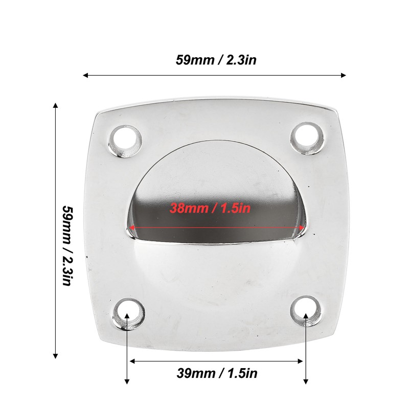 59x59mm Flush Pull Recessed Sliding Pull Handle 316 Stainless Steel