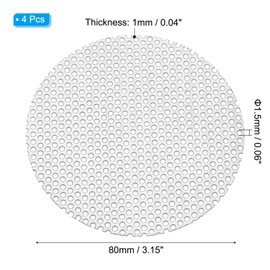 PATIKIL 3" Diameter 304 Stainless Steel Perforated Sheet, 4 Pcs 0.06" Hole 19GA Expanded Metal Mesh Round Slices Plate Screen Decorative Meshes for Ventilation Grill Smoking, Silver Tone