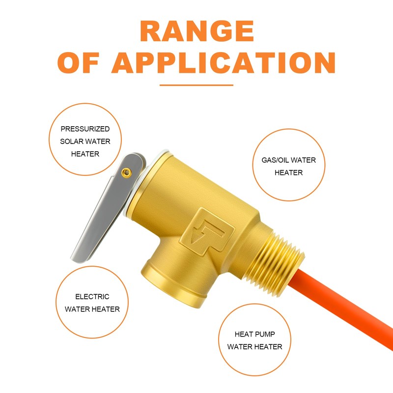 GASHER 1/2" BSP RV Water Heater Temperature and Pressure Relief