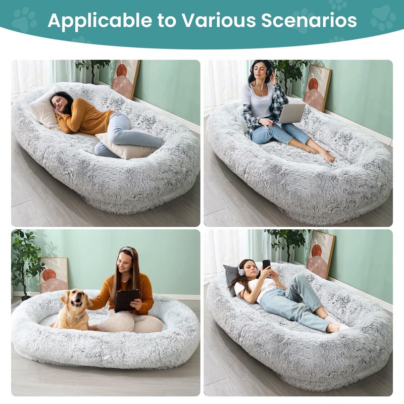 JOLLYVOGUE Human Dog Bed for Adults and Pets, Ultra-Soft Plush