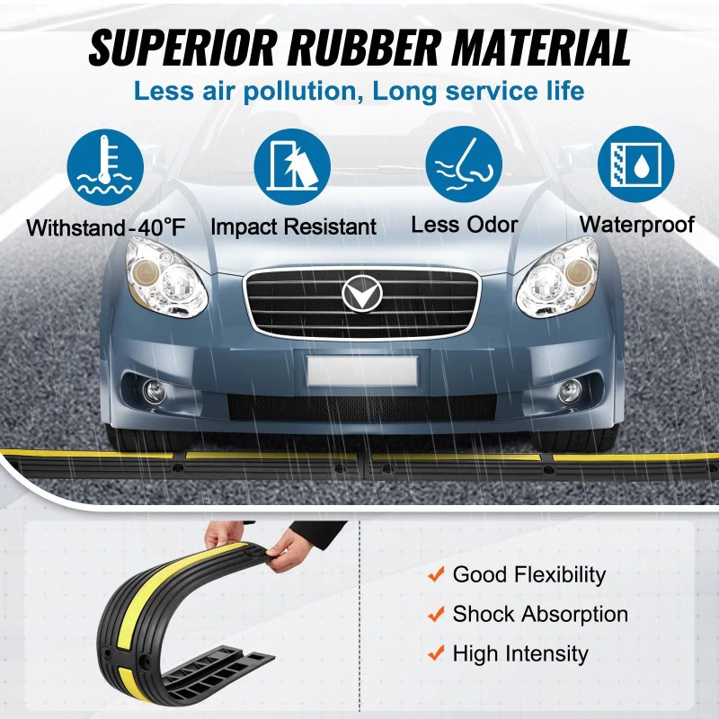 4 Pcs 39 In Speed Bump Floor Cable Protector Ramp