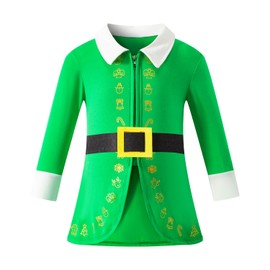 Toddler Boy Christmas Elf Baby Boy 3pc Xmas Elf Outfit (Green and Yellow, 18-24 Months)