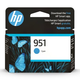 HP 951 Cyan Ink Cartridge | Works with OfficeJet 8600, Pro 251dw, 276dw, 8100, 8610, 8620, 8630 | Eligible for Instant Ink | CN050AN