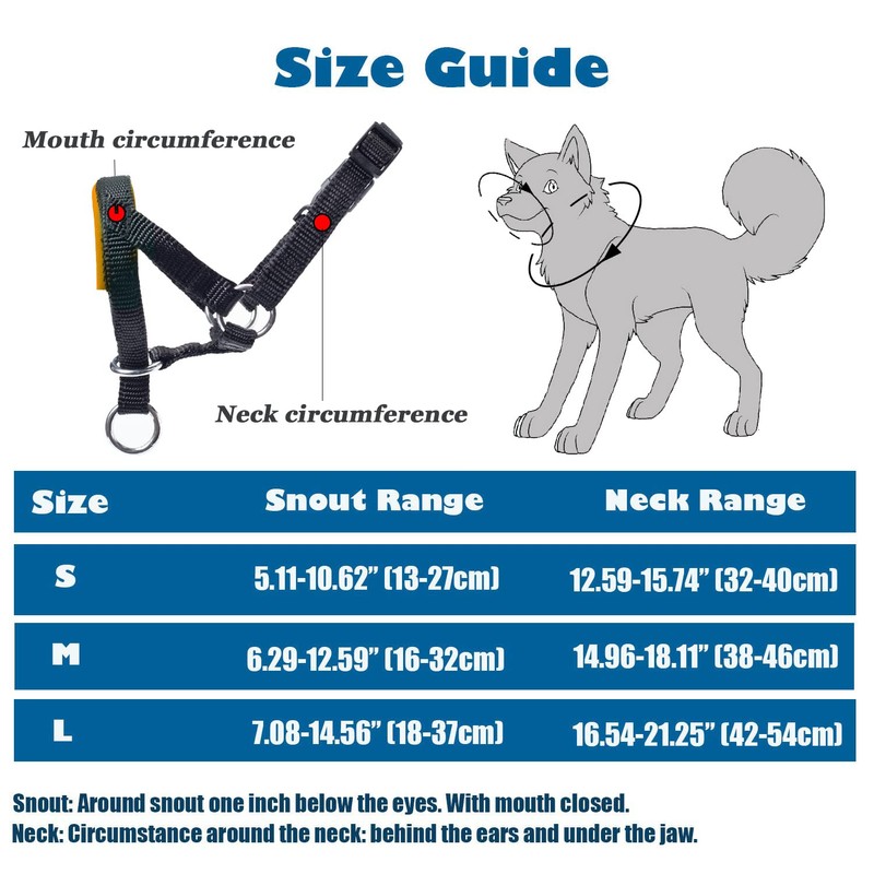 wintchuk Dog Head Collar with Soft Fabric, Head Harness Stops