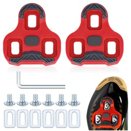 Compatible with Look Keo Bike Pedals 3-Hole Grip Blade 2 Max Carbon Classic Cleats, Bicycle Shoe Board Compatible, Grey MTB Pedal Plates Road Cleats Bicycle Accessories Set (Red 9°)