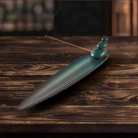 Belsea Incense Holder for Sticks, Minimalist Aesthetics Design Incense Burner for Sticks with 2 Holes, Ceramic Ash Catcher for Meditation Yoga Spa Relaxation Home Decor Gift (Stone)