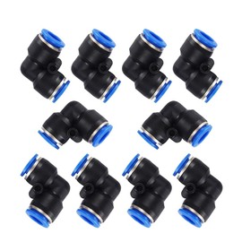 Carkio 10 x Air Pipe Pressure Connector 10mm Plastic Elbow Connector Pipe 90 Degree Elbow Quick Connect Pneumatic Connectors Air Line Fittings