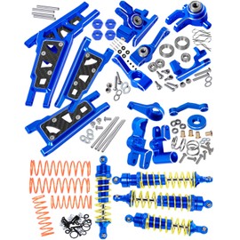 RCMYou Upgrades Part for 1/10 Slash/Rustler/Stampede 4x4 VXL,Alloy RC Shock Absorber,Caster Block,Steering Blocks,Rear Stub Axle Carriers,Steering Bellcranks,Suspension Arm,Navy Blue