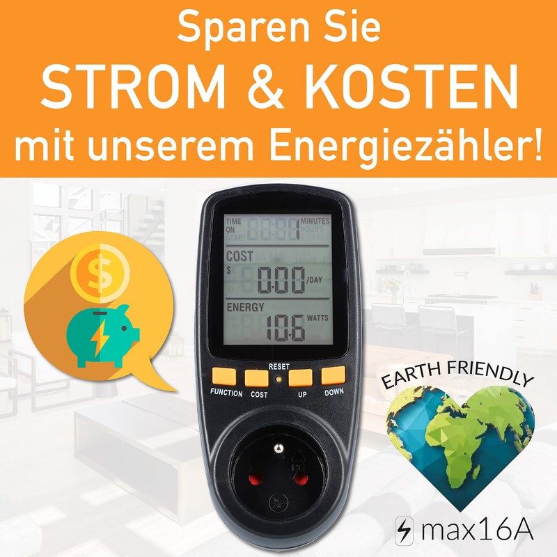 AX Current Meter with Display - Electricity Meter for Socket