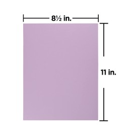 JAM PAPER Extra Heavyweight 130lb Cardstock - 215.9 x 279.4 mm (8 1/2" x 11") Letter Coverstock - Light Purple - 25 Sheets/Pack