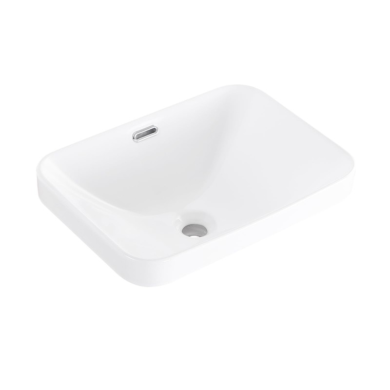 KDKSC Bathroom Vessel Sink 18.2'' x 13.3'' Small Semi Recessed