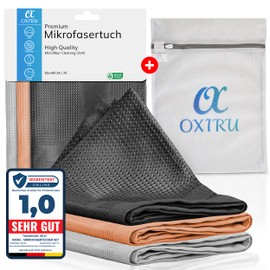 OXIRU Microfibre Cloths 40 x 60 cm Set for Car and Household - Polishing Cloth, Cleaning Cloths, Window Cloths, Streak-Free, Tea Towels, Microfibre, Cloths for High-Gloss Fronts