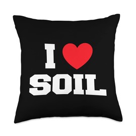 My Heart I Love Soil Throw Pillow, 18x18, Multicolor