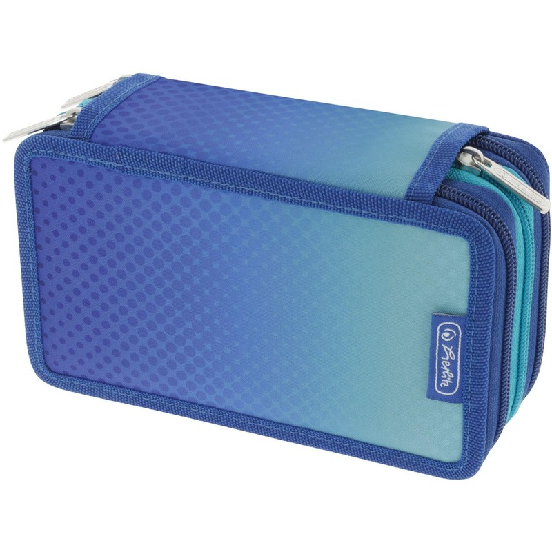 Herlitz TriCase 31-Piece Filled Case Dip Dye Blue/Turquoise, Dip Dye
