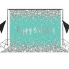 Breakfast Blue and Sliver Birthday Photography Backdrop Sweet 16th 21st