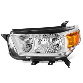 Auto Dynasty - Factory Style Halogen Headlight Lamp Compatible with Toyota 4Runner Limited SR5 2010-2013, Driver Left Side, Chrome Housing Amber Corner