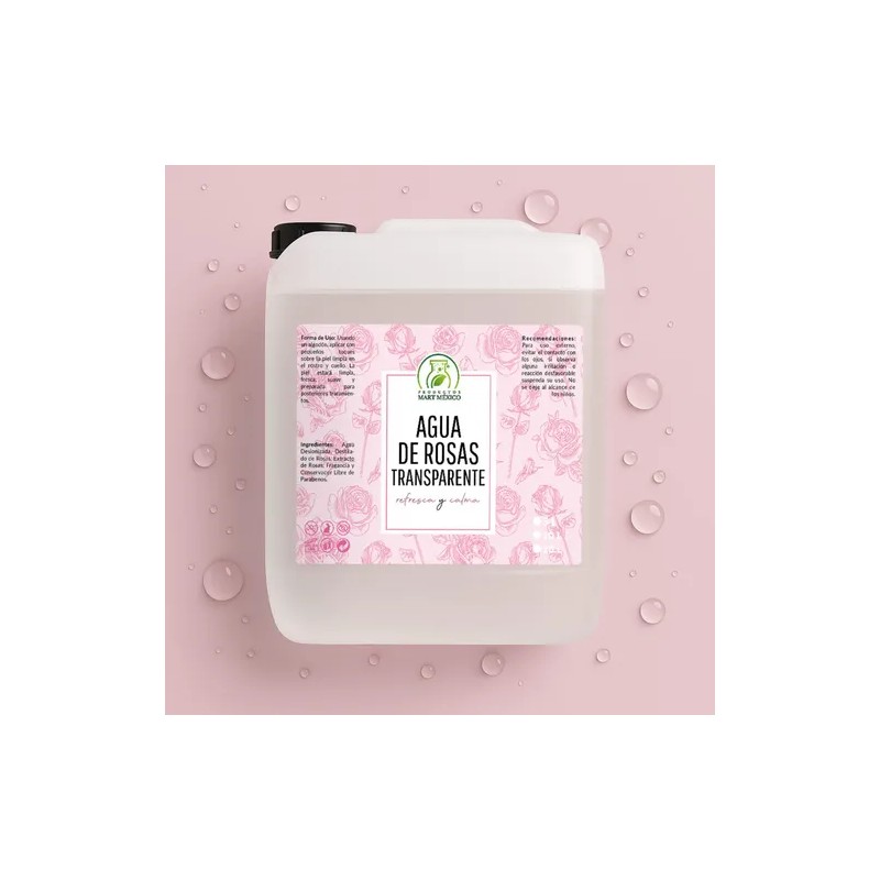 Agua De Rosas Tónico Facial Transparente (5 Litros)