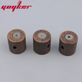 GUYKER Electric Guitar Bass Knobs Bronze Brass Bullet Case Style 3PCS
