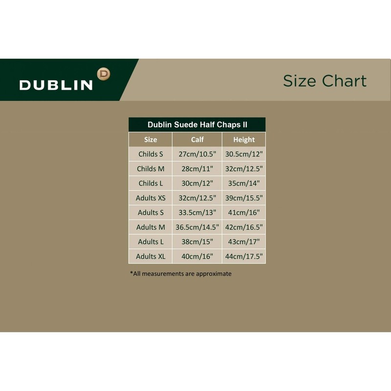 Dublin Childrens Suede Half Chaps II Brown - Concealed YKK