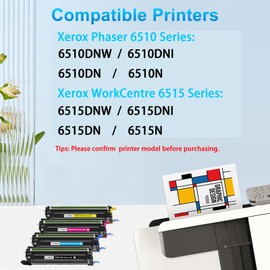 CLYWENSS 6510/6515 Black Drum Cartridge Replacement for Xerox 108R01420 6510 6515 Drum for Phaser 6510 6510DNM 6510DN 6510N WorkCentre 6515 6515DNI 6515DN 6515N Printer (Black, 1-Pack)